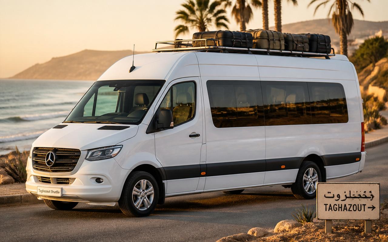 Mercedes Sprinter minibus shuttle from Imsouane to Tamraght